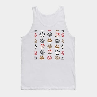 Santa Claus made of paw prints cute Tank Top